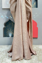"BLUSH CHAMPAGNE DRAPE SAREE image 3
