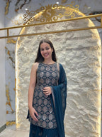 "MIDNIGHT ROYALE EMBELLISHED SHARARA" image 2