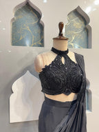 "NOIR ROYALE DRAPE SAREE" image 2