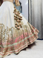 "IVORY BLUSH HERITAGE EMBROIDERED LEHENGA" image 4