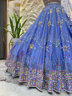"MOONFLOWER BLUE DESIGNER LEHENGA" image 3
