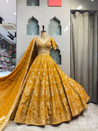 "SUNSET GOLD HERITAGE LEHENGA" image 0