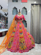 "RANI PINK MULTICOLOR LEHENGA" image 0