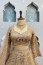 "GOLDEN BLUSH PEACOCK ROYALE LEHENGA" image 1