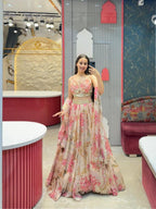 "BLUSH BLOOM DESIGNER FLORAL LEHENGA" image 0