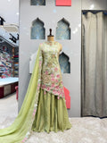 "MINT GREEN ROSE GARDEN SHARARA GARARA SUIT" image 0