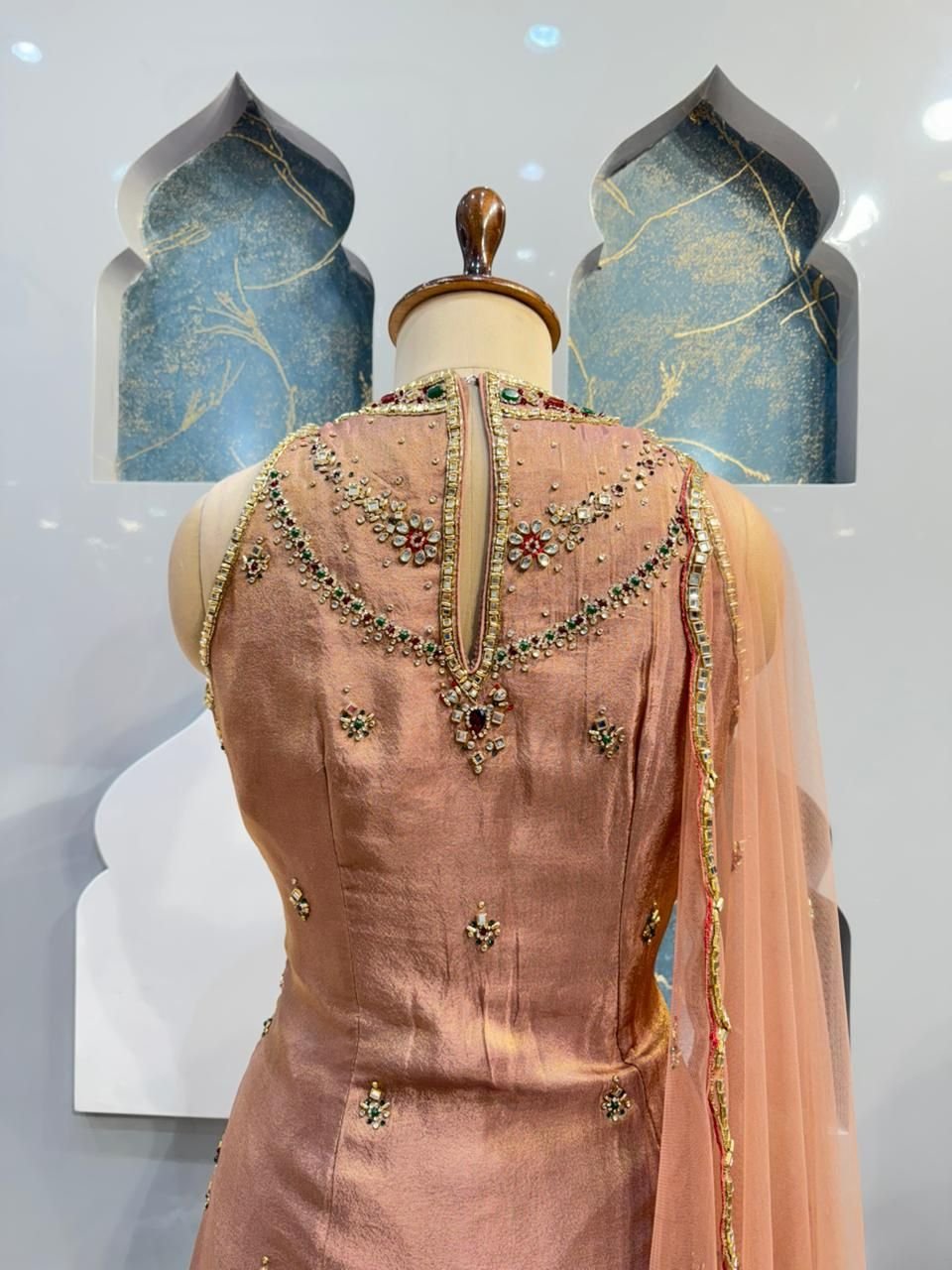 "BLUSH GOLD EMBELLISHED SHARARA" image 5