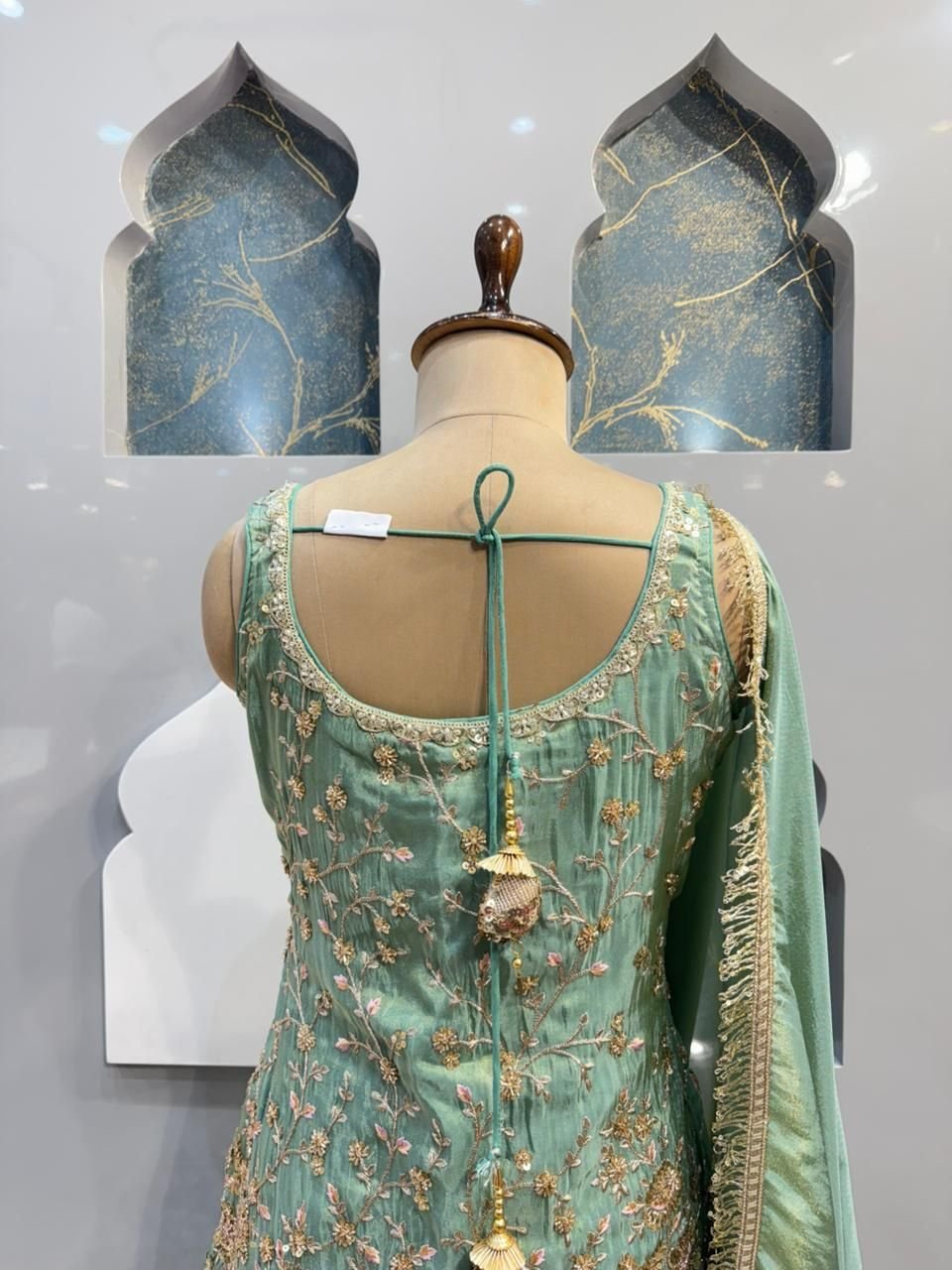 "MINT BLOSSOM EMBROIDERED SHARARA" image 5