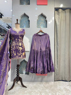 "ROYAL PURPLE ZARI FLORAL SHARARA" image 0