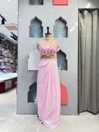 "BLUSH PINK DRAPED INDOWESTERN" image 0