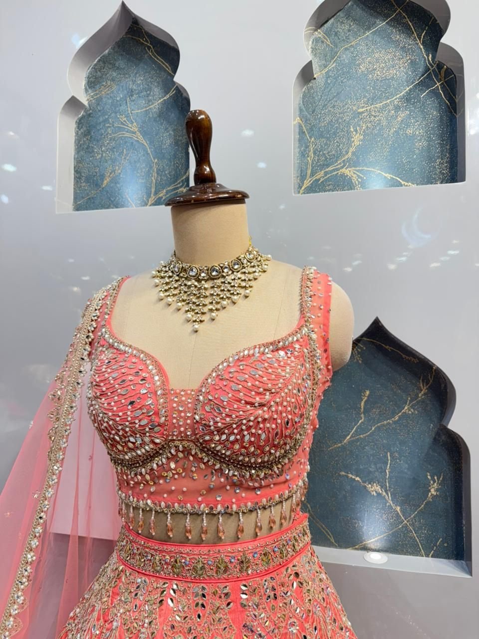 "SUNSET BLOOSOM OMBRE LEHENGA" image 2