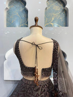 "MIDNIGHT COCOA SPARKLE LEHENGA" image 5