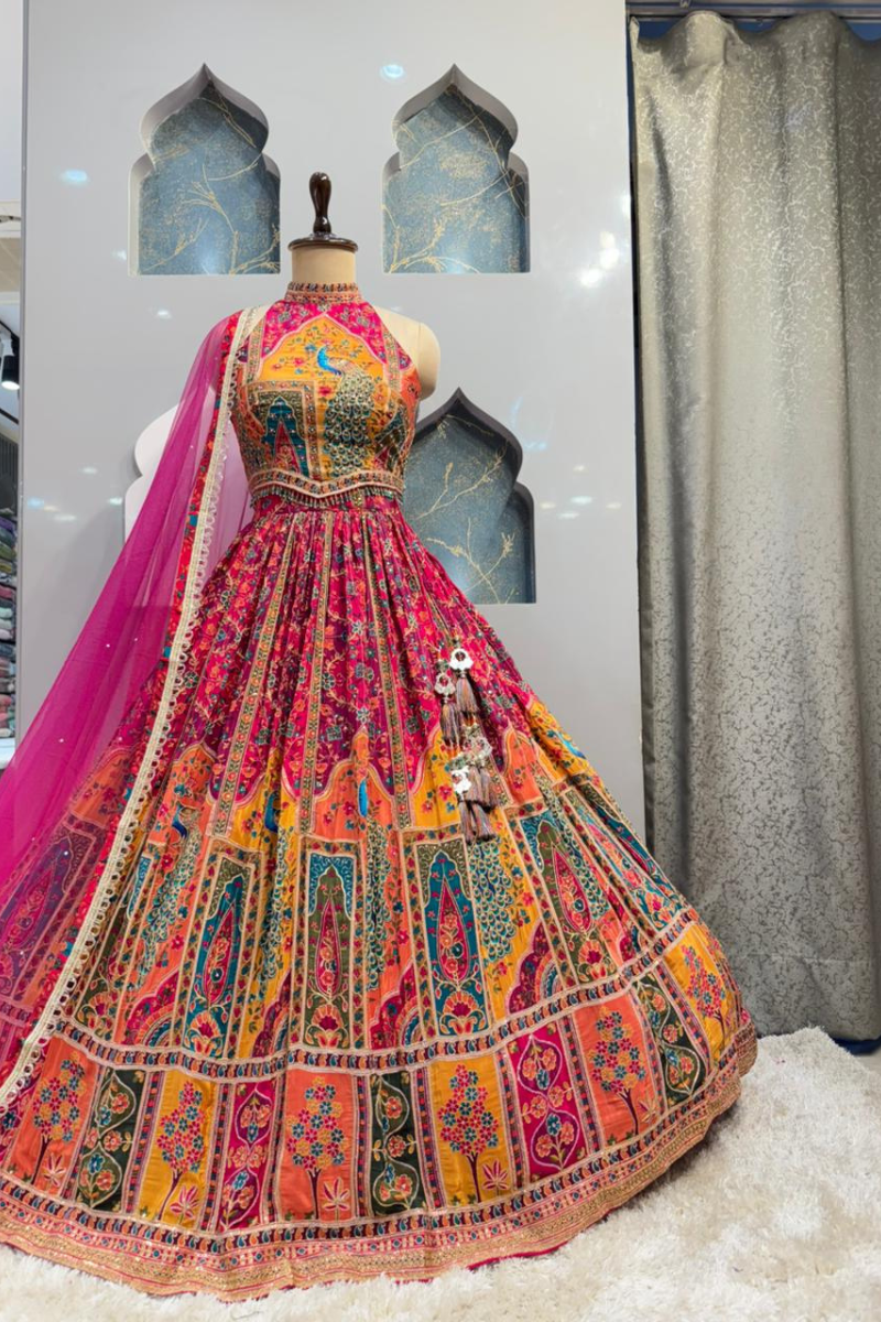 "GULBAGH MULTICOLOUR LEHENGA" image 4