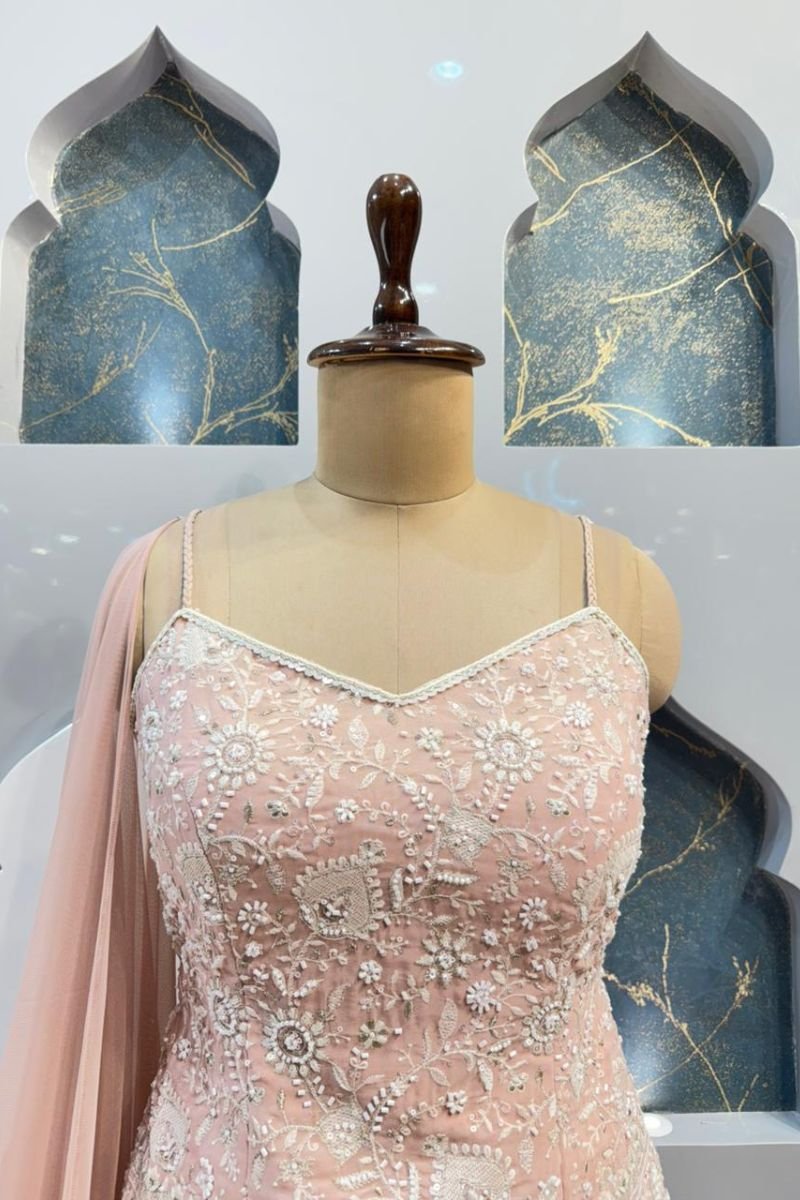 "BLUSH PEARL EMBROIDERED SHARARA" image 1