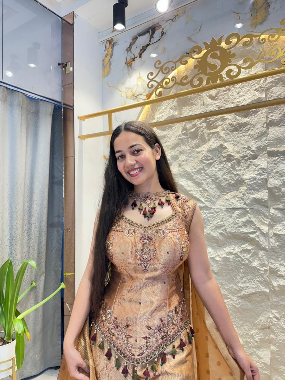"GOLDEN MIRAGE EMBROIDERED SHARARA" image 1