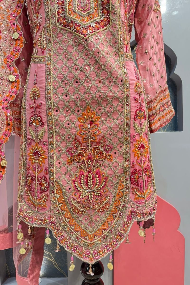 "BLUSH PINK REGAL EMBROIDERED SHARARA" image 2