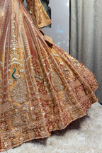 "REGAL ROSE GOLD PEACOCK LEHENGA" image 2