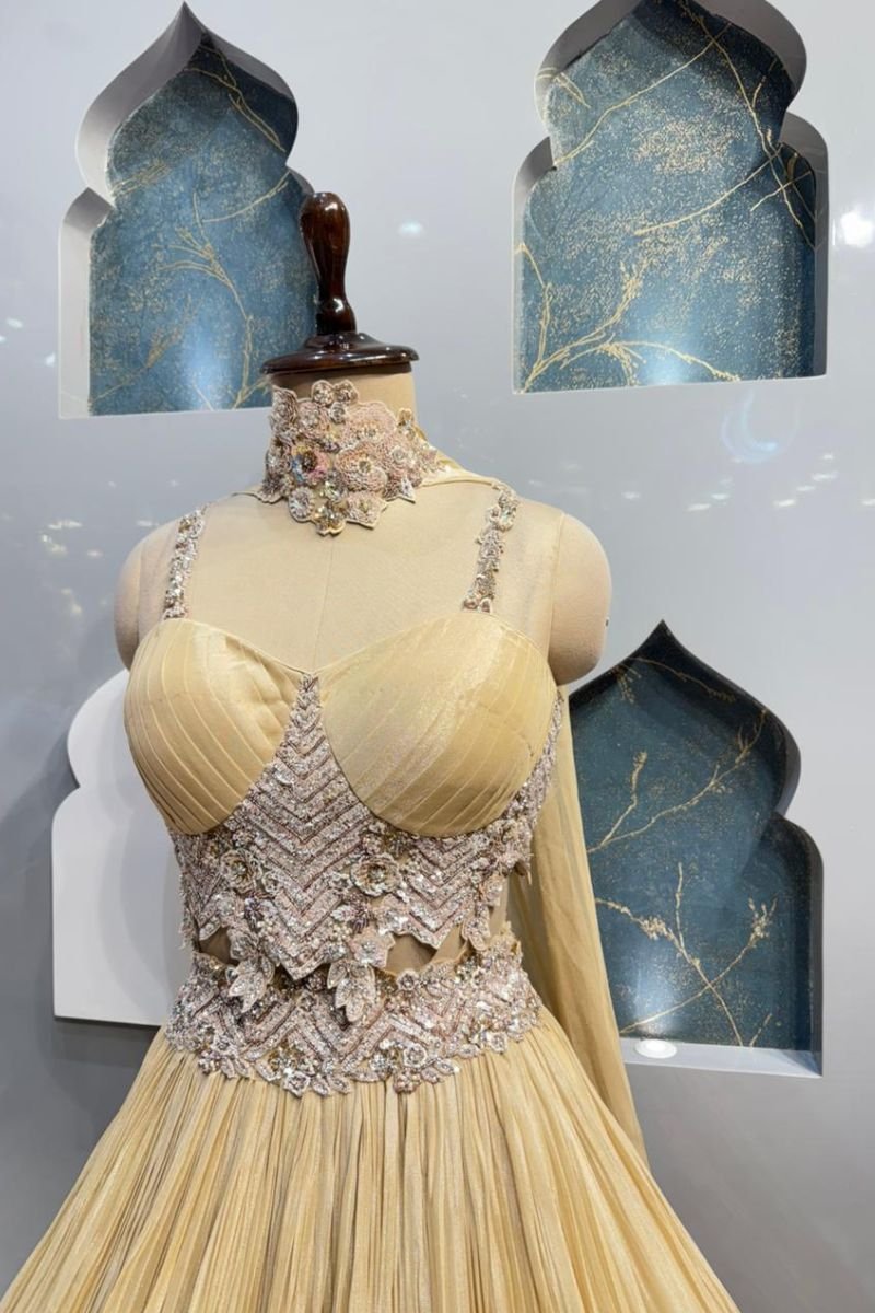 "CHAMPAGNE GOLD COUTURE LEHENGA" image 2