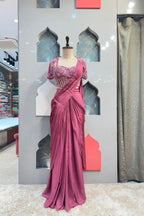 "ROSEWOOD DRAPE EMBELLISHED INDO WESTERN" image 0