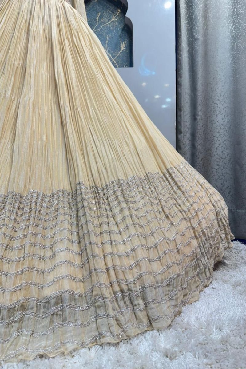 "CHAMPAGNE GOLD COUTURE LEHENGA" image 3