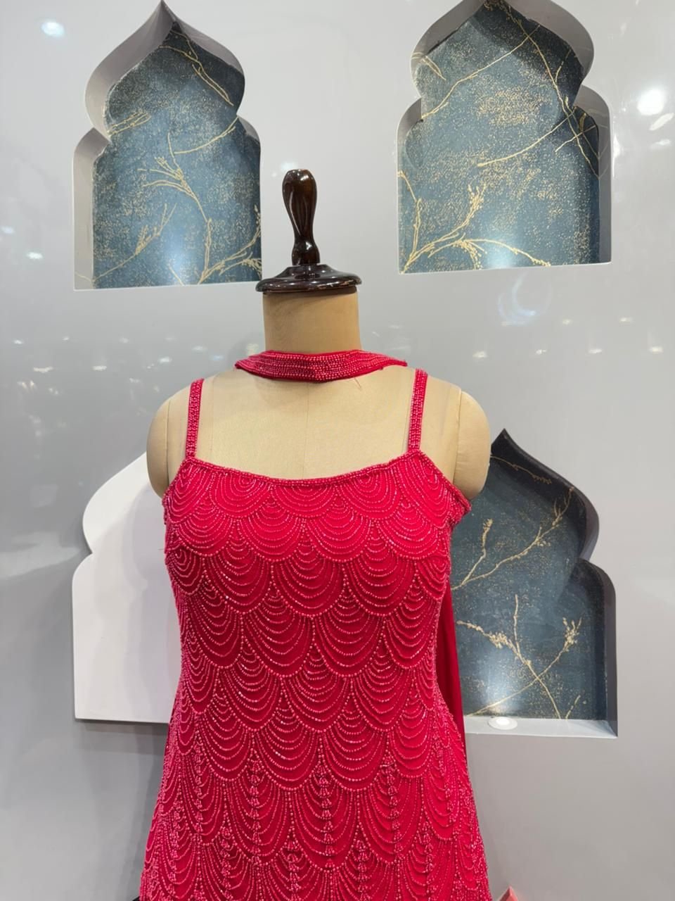 "RADIANT HOT PINK DESIGNER SHARARA" image 2