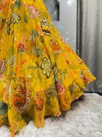 "SUNSHINE YELLOW FLORAL PRINTED LEHENGA" image 4