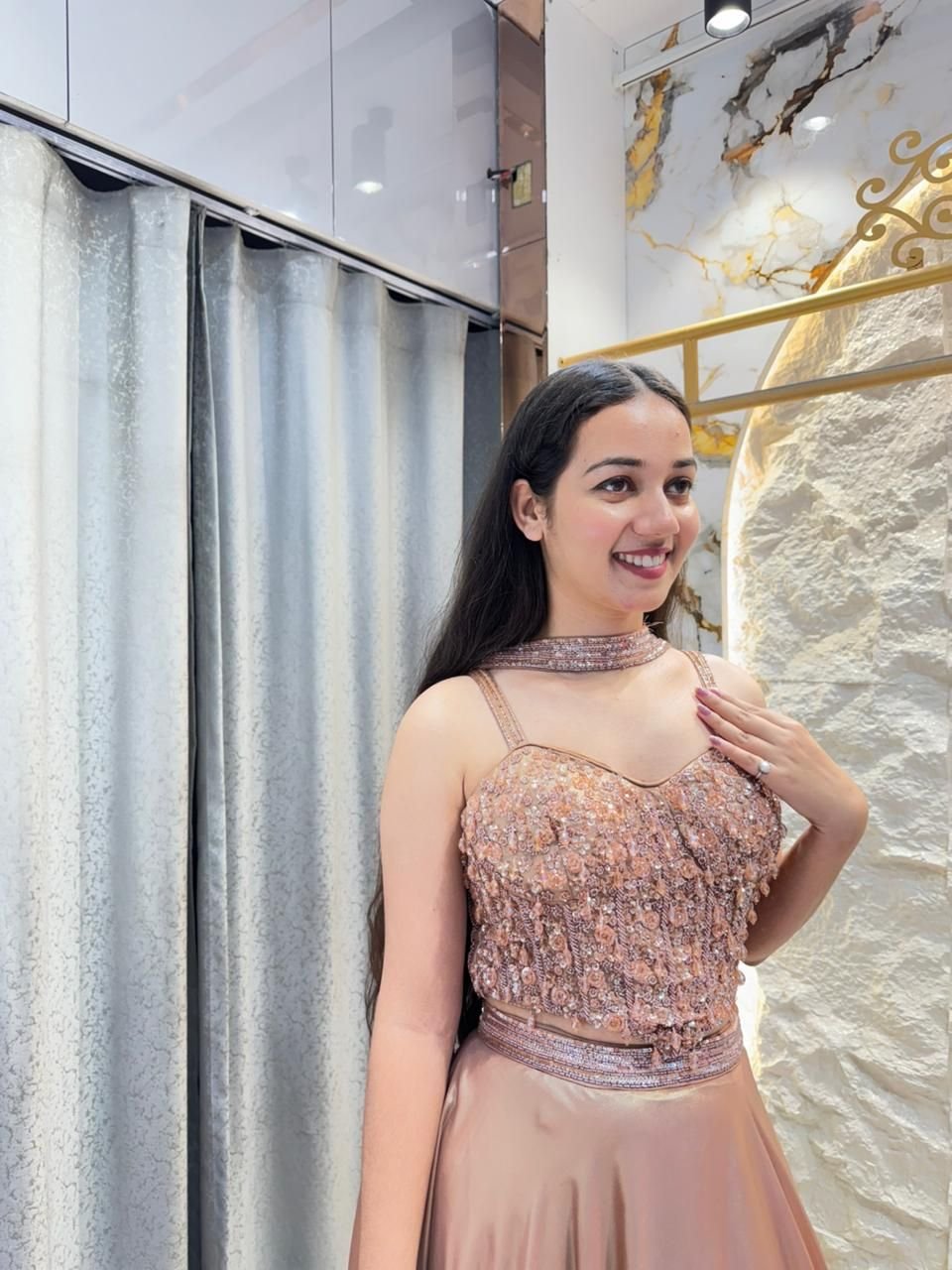 "ROSE GOLD RADIANCE LEHENGA" image 2