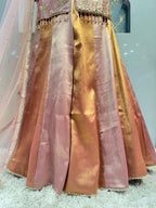 "ROSE GOLD REGAL INDO-WESTERN SHARARA" image 4