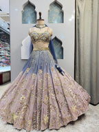 "NOOR-E-ZAR LAVENDER LEHENGA" image 3