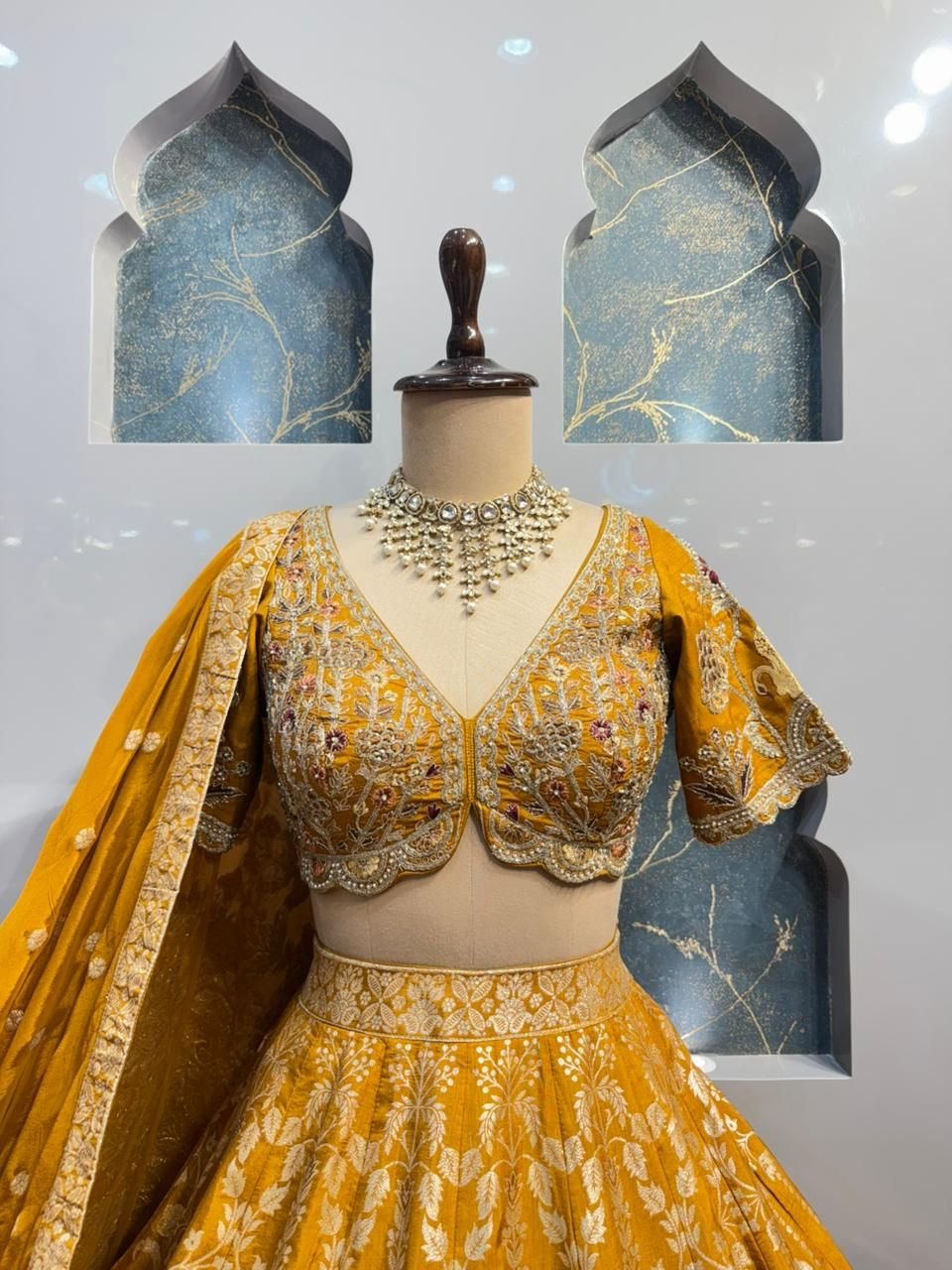 "SUNSET GOLD HERITAGE LEHENGA" image 1