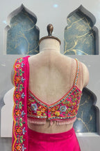 "FUCHSIA BLOOM DRAPE SAREE" image 4
