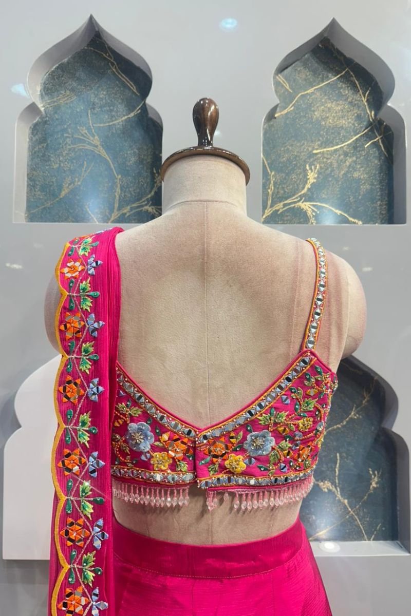 "FUCHSIA BLOOM DRAPE SAREE" image 4