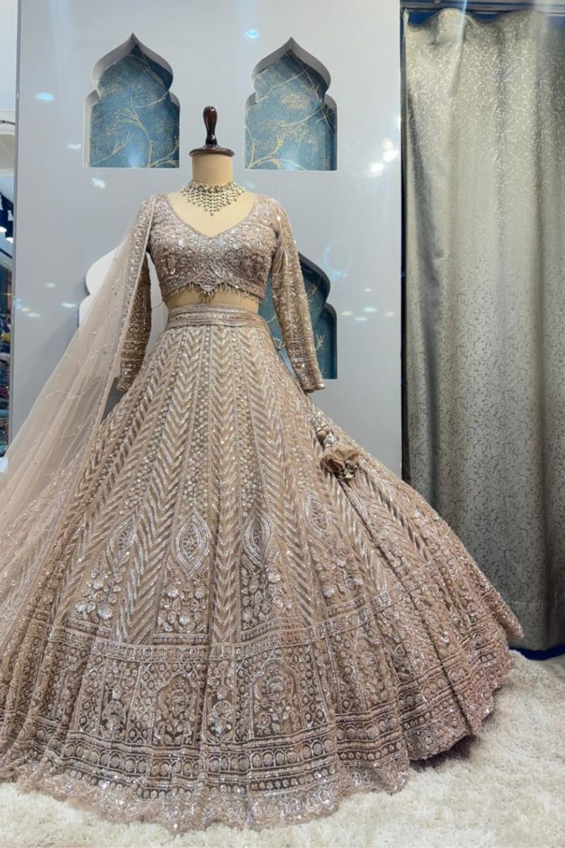 "VINTAGE GOLD MAJESTY LEHENGA" image 3