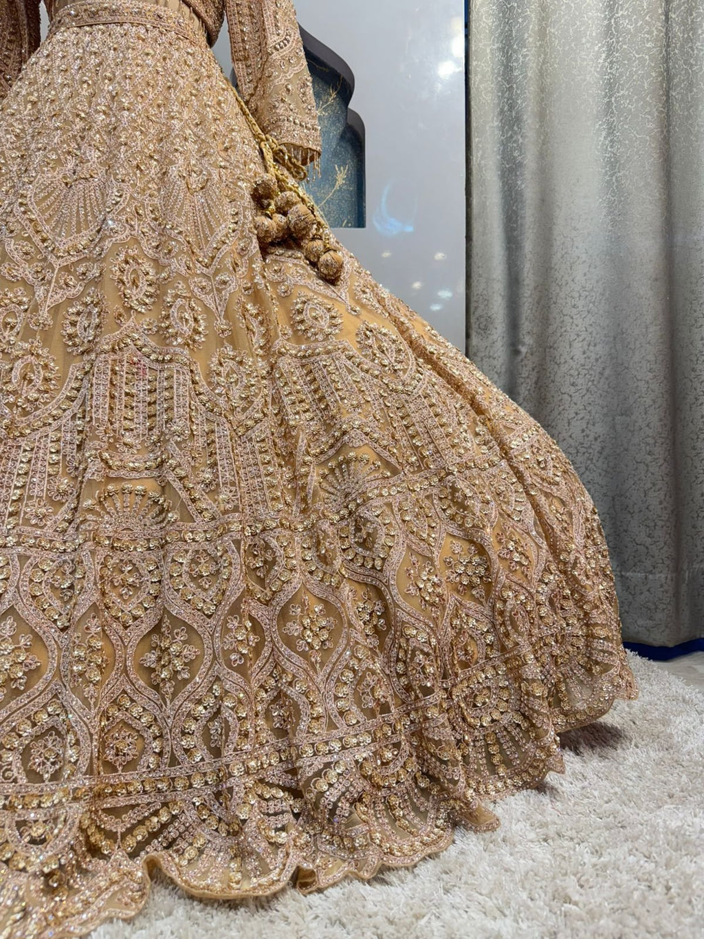 "ROYAL GOLD HAND EMBROIDERED LEHENGA" image 3