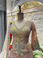 "NOOR-E PASTEL EMBROIDERED SHARARA" image 2