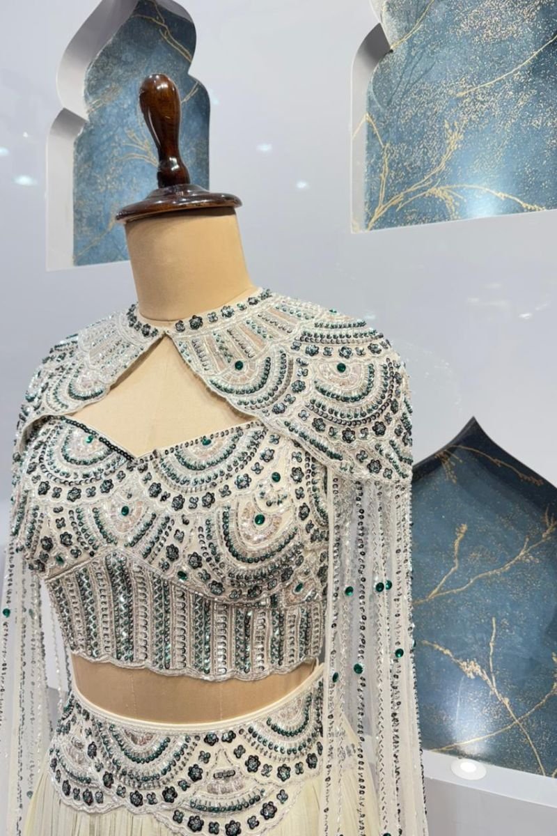 "IVORY OPULENCE CAPE INDO WESTERN" image 2