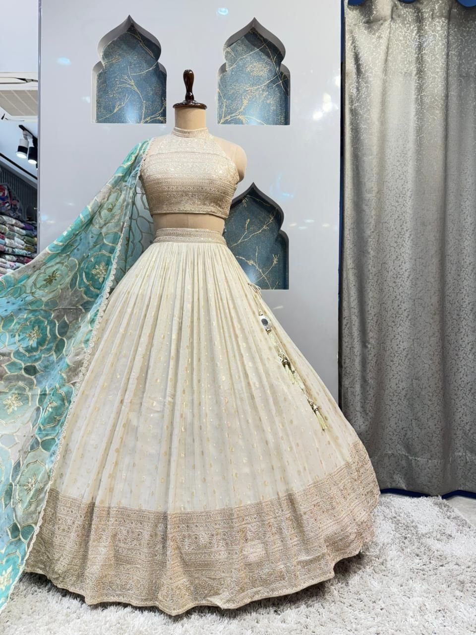 "CELESTIAL IVORY ELEGANCE LEHENGA" image 4