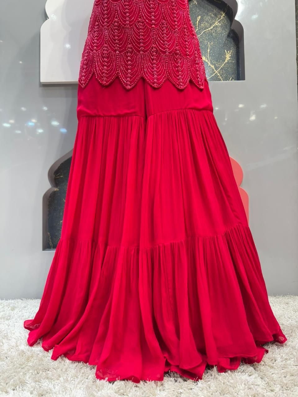 "RADIANT HOT PINK DESIGNER SHARARA" image 3