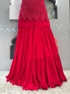 "RADIANT HOT PINK DESIGNER SHARARA" image 3