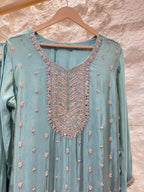 "AQUA MIST EMBROIDERED SHARARA" image 1
