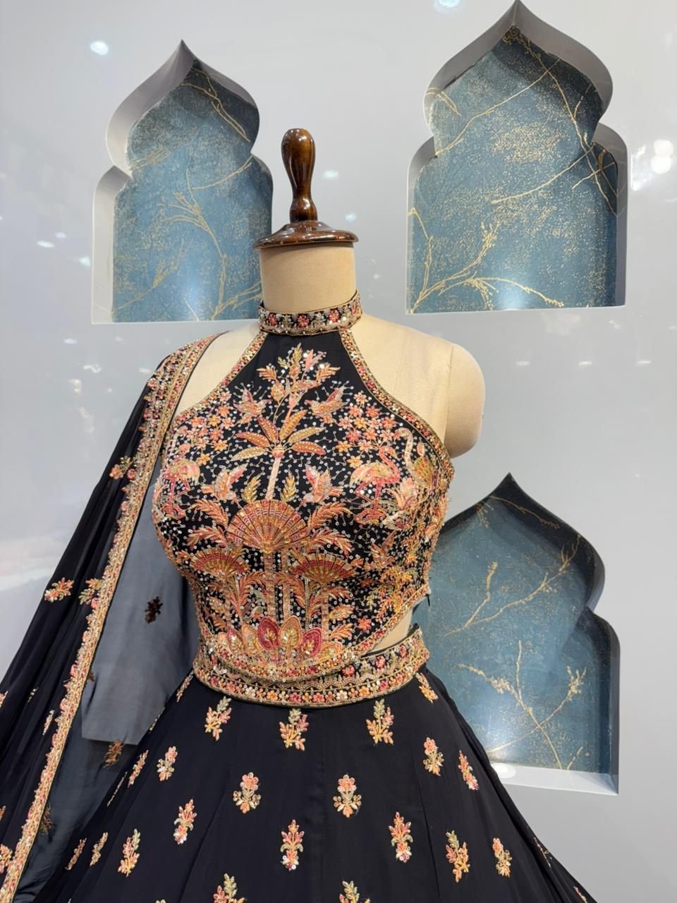 "MIDNIGHT ROYAL EMBROIDERED LEHENGA" image 2