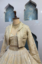 "GOLDEN HEIRLOOM JACKET LEHENGA" image 2
