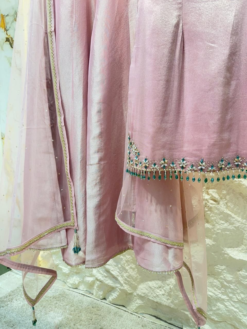 "BLUSH MOONLIGHT EMBELLISHED SHARARA" image 3