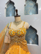 "MUSTARD GLOW FLORAL LEHENGA" image 2