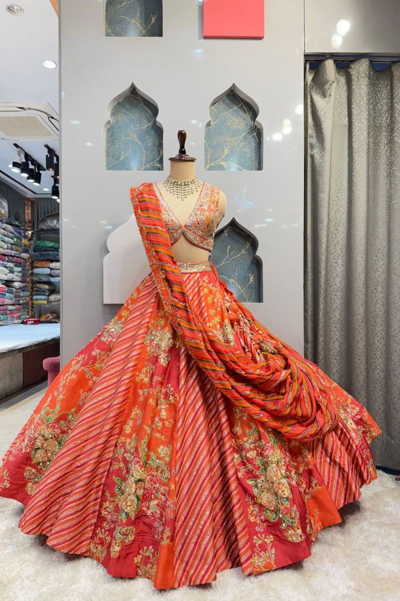 "MULTICOLOUR FESTIVE LEHENGA" image 0