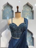 " MIDNIGHT ELEGANCE EMBELLISHED DRAPE SAREE" image 1