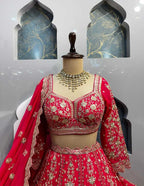 "CLASSIC RED HERITAGE LEHENGA" image 1