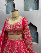 "CLASSIC RED HERITAGE LEHENGA" image 2