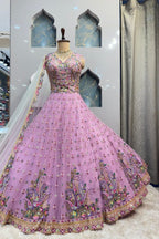 "BLUSH ROYALE EMBROIDERED LEHENGA" image 4