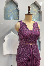 "ROYAL PLUM DRAPE INDO- WESTERN" image 2